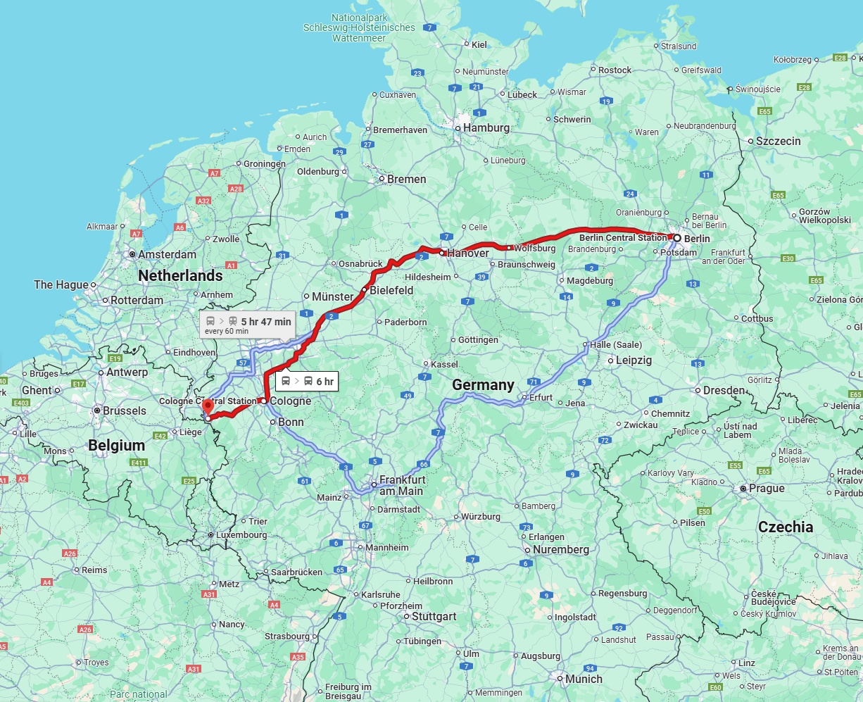 Anreise von Berlin Zu Aachen Über 
