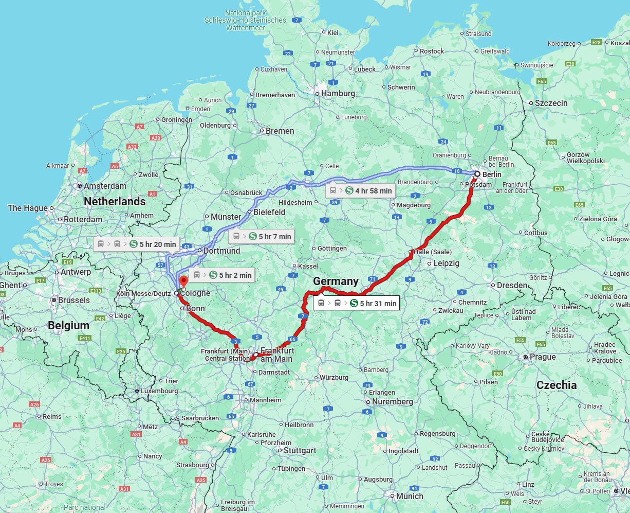 Anreise von Berlin Zu Bergisch Gladbach Über 