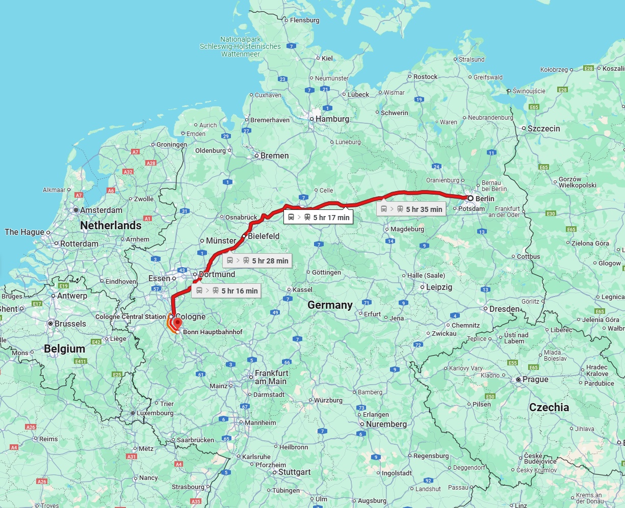 Anreise von Berlin Zu Bonn Über 