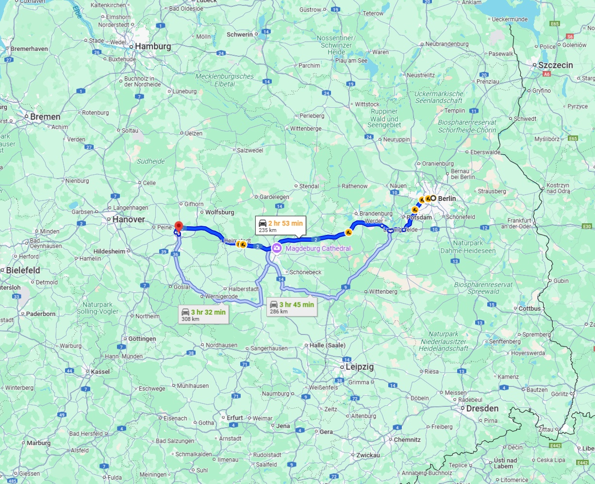Anreise von Berlin Zu Braunschweig Über via A2