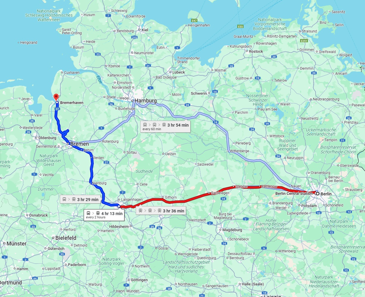 Anreise von Berlin Zu Bremerhaven Über 