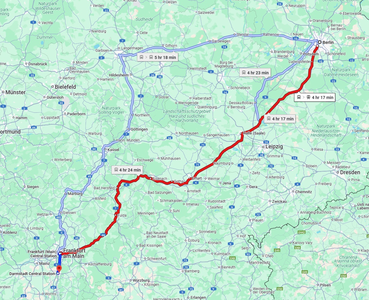 Anreise von Berlin Zu Darmstadt Über 