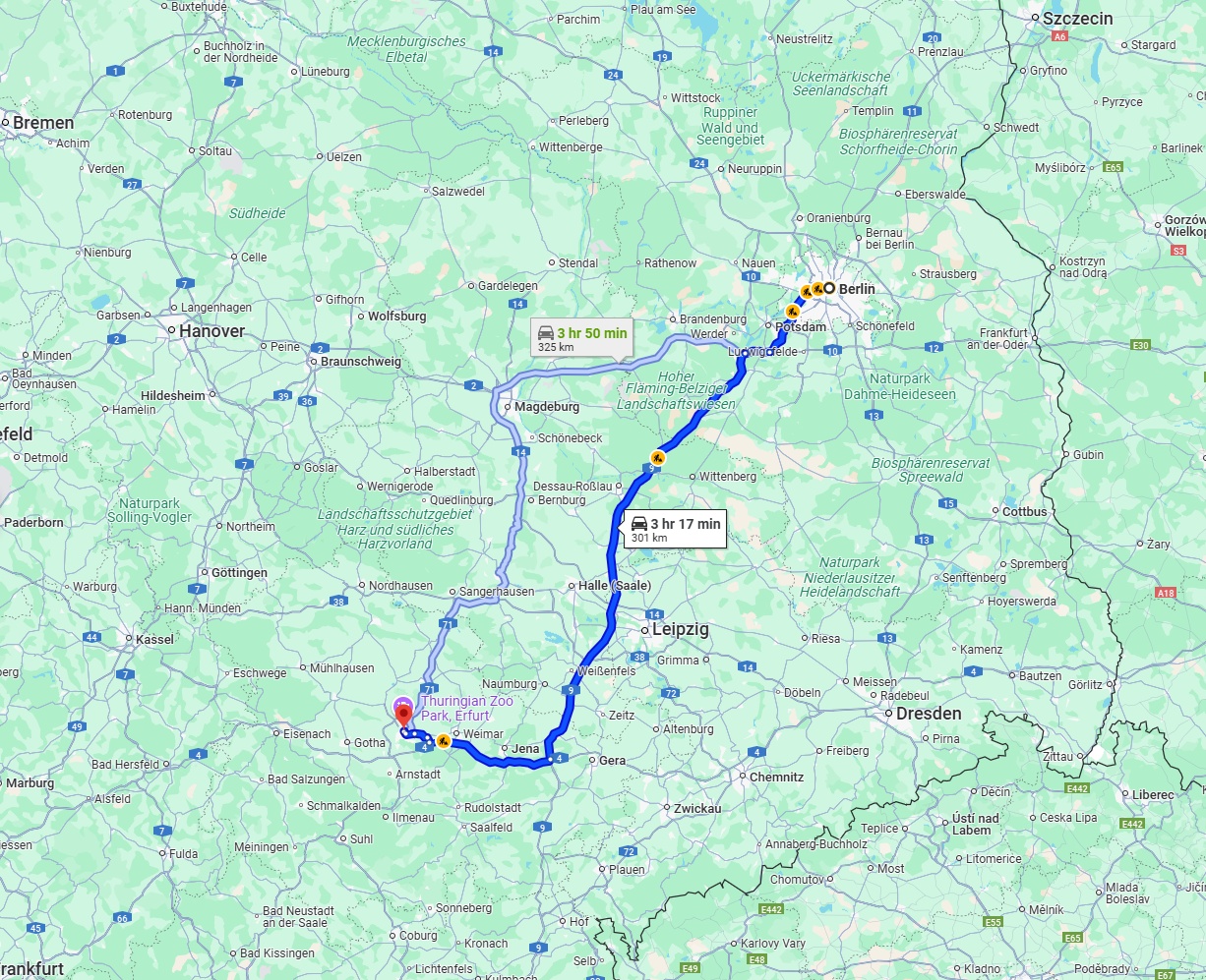 Anreise von Berlin Zu Erfurt Über 