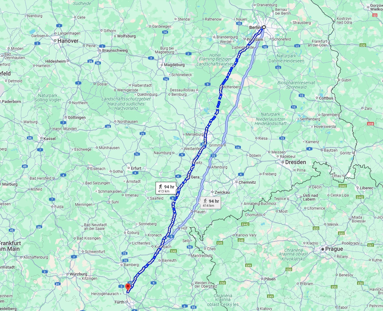 Anreise von Berlin Zu Erlangen Über 