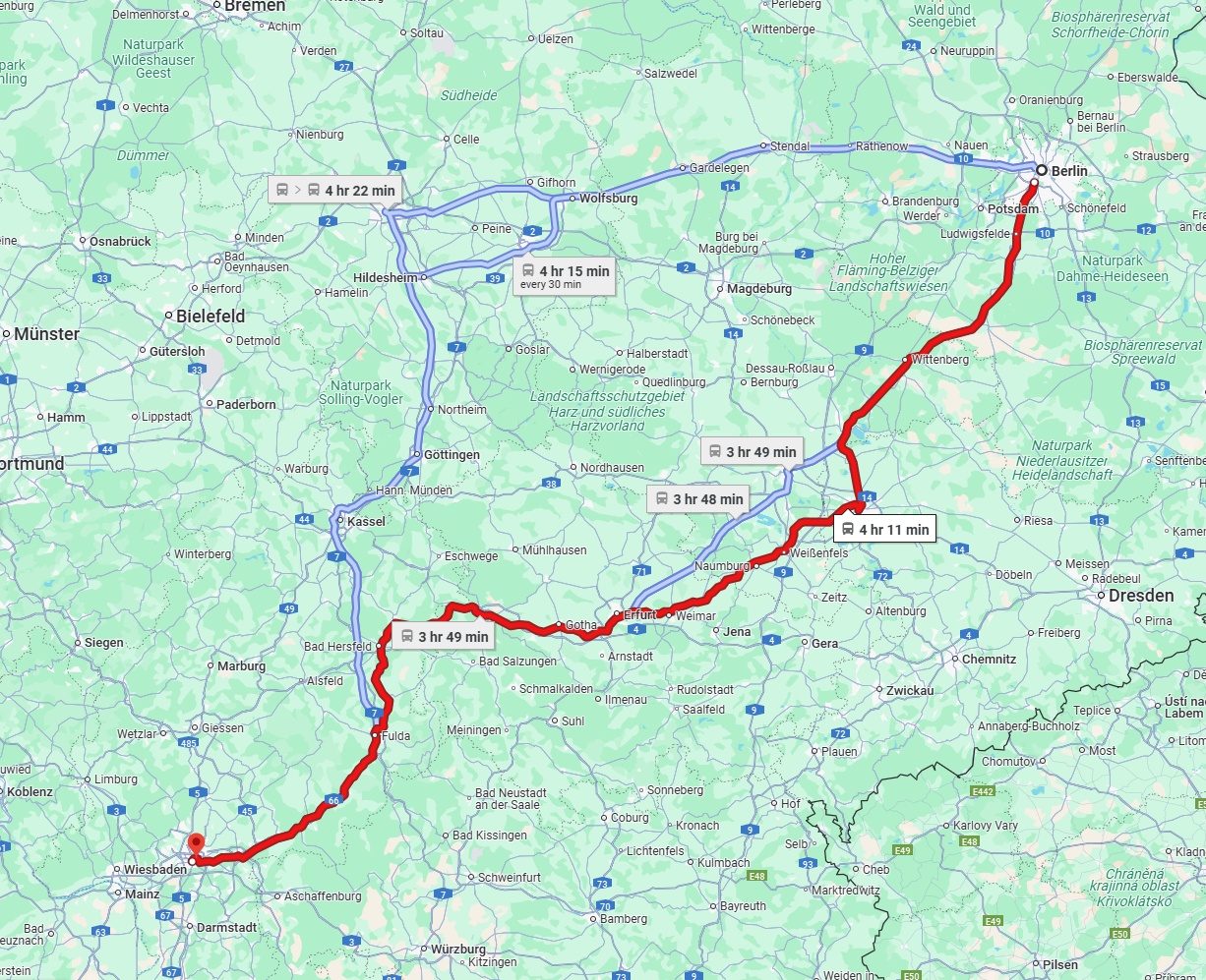Anreise von Berlin Zu Frankfurt am Main Über 