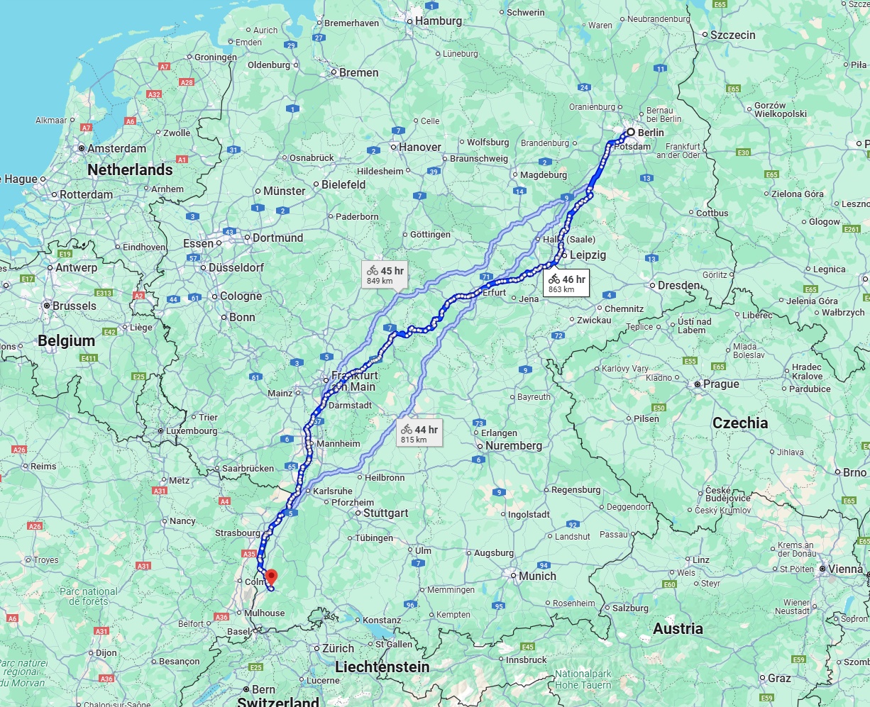 Anreise von Berlin Zu Freiburg im Breisgau Über 