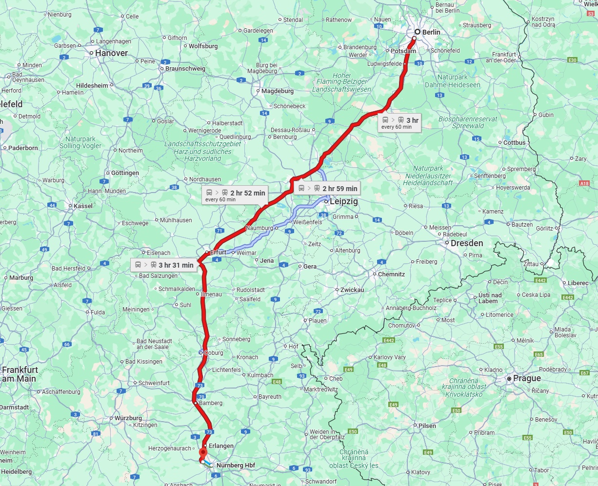 Anreise von Berlin Zu Fürth Über 