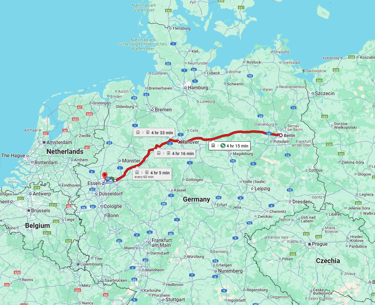 Anreise von Berlin Zu Gelsenkirchen Über 