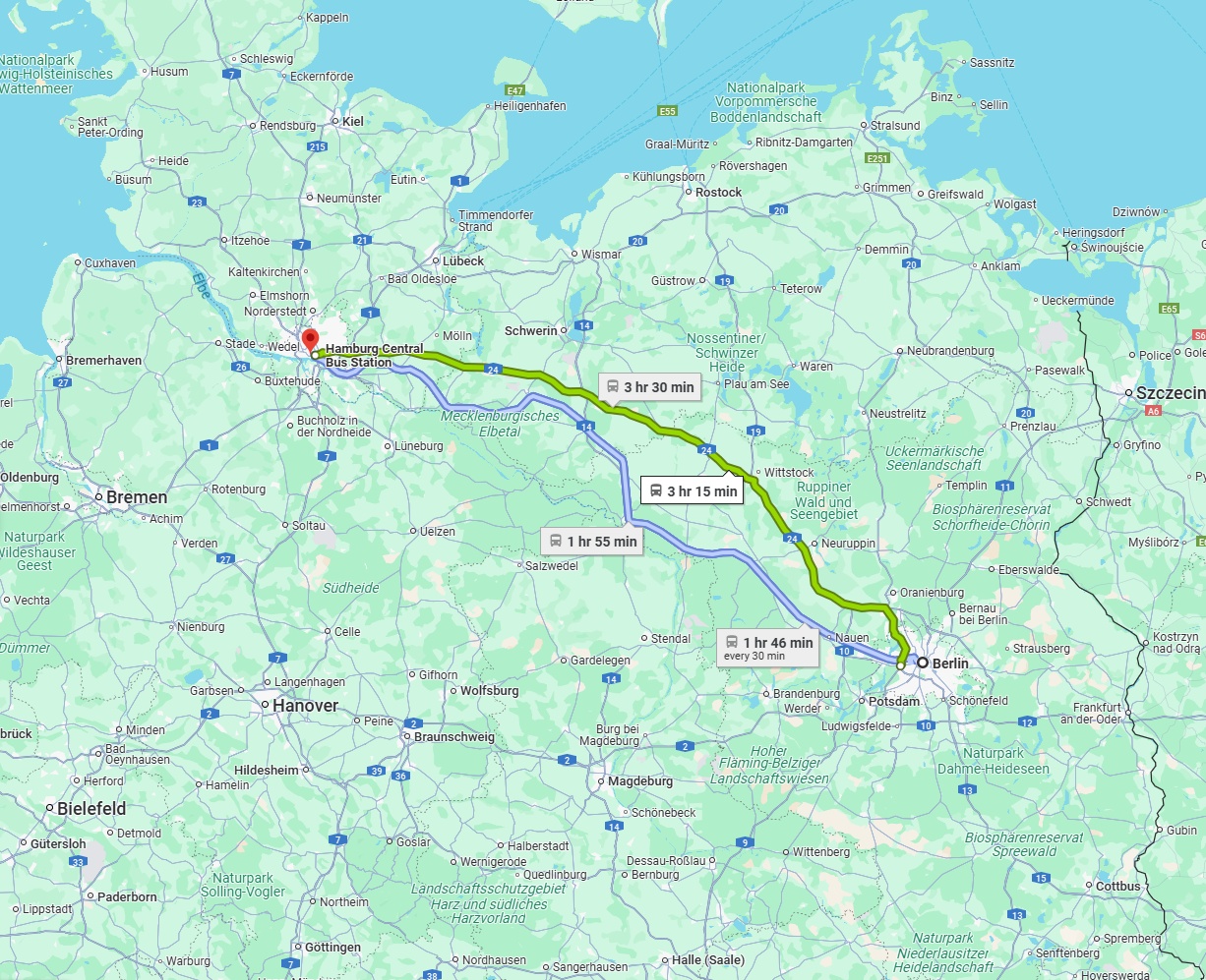 Anreise von Berlin Zu Hamburg Über 