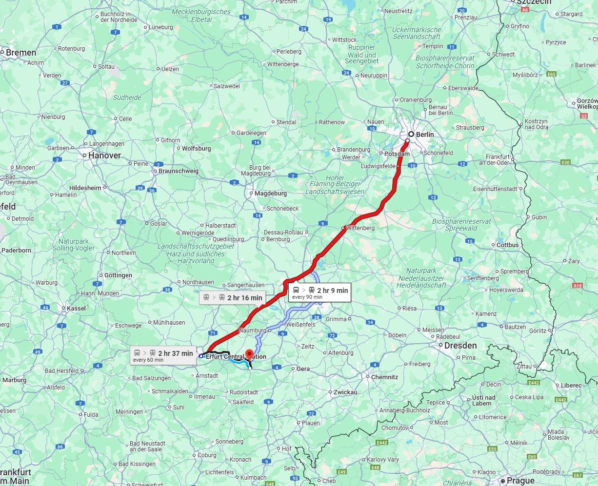 Anreise von Berlin Zu Jena Über 