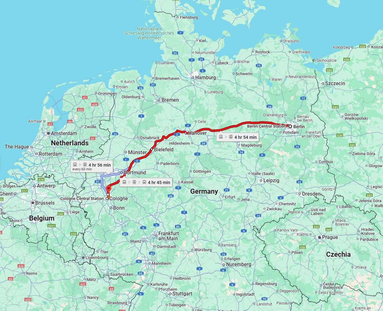 Anreise von Berlin Zu Leverkusen Über 