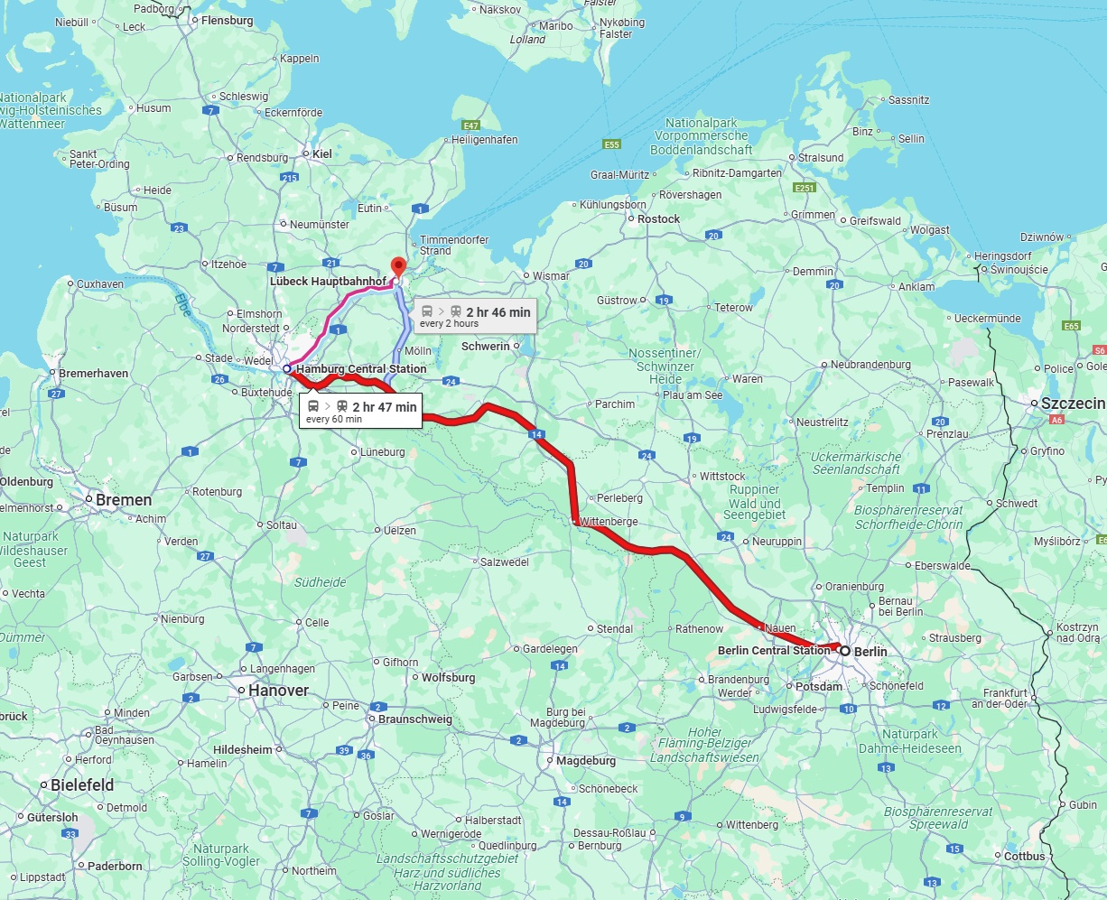 Anreise von Berlin Zu Lübeck Über 