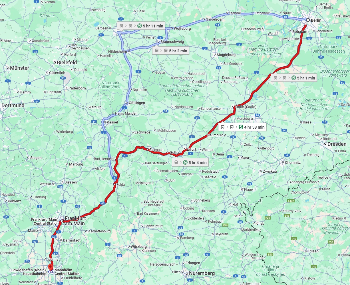 Anreise von Berlin Zu Ludwigshafen am Rhein Über 