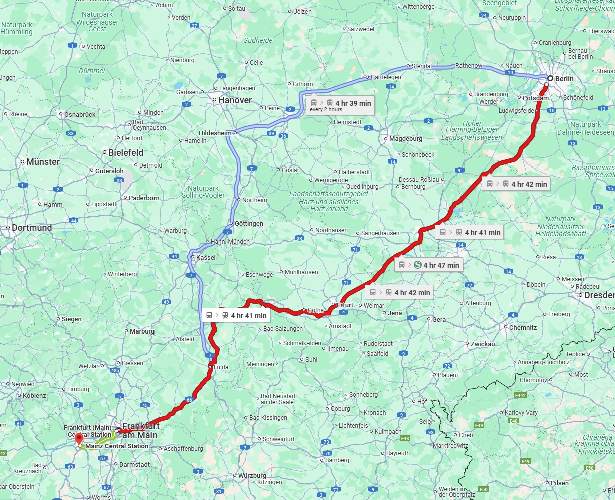 Anreise von Berlin Zu Mainz Über 