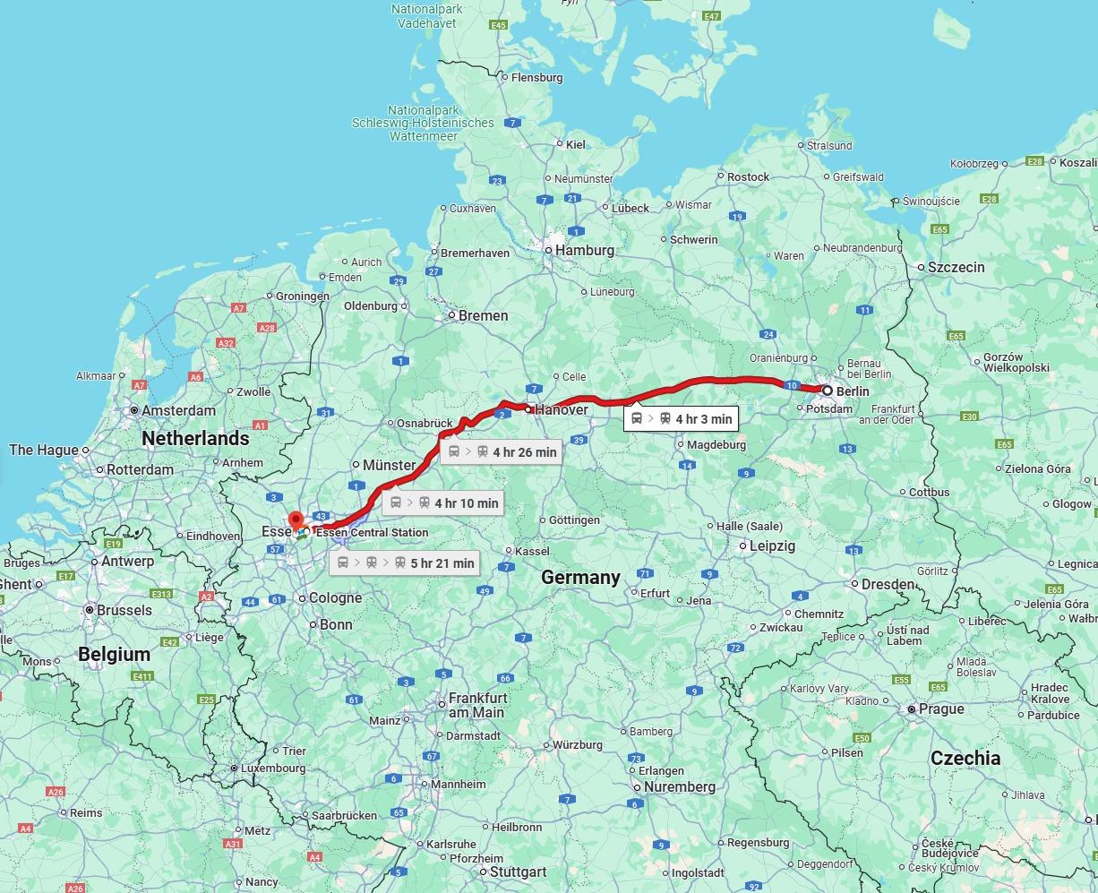 Anreise von Berlin Zu Mülheim an der Ruhr Über 