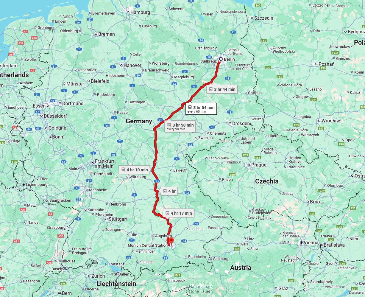 Anreise von Berlin Zu München Über 