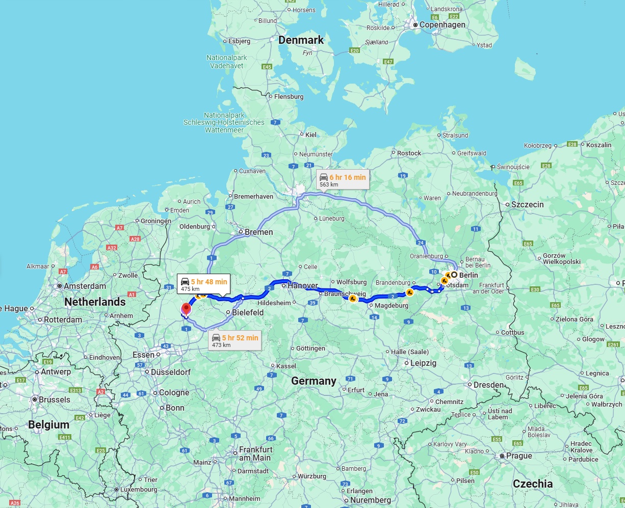 Anreise von Berlin Zu Münster Über via A2