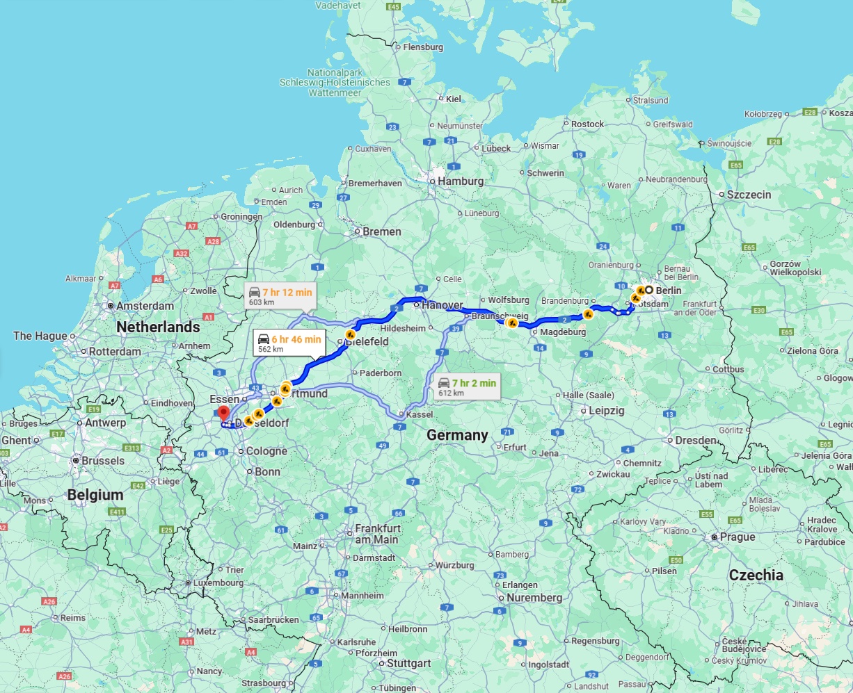 Anreise von Berlin Zu Neuss Über via A2