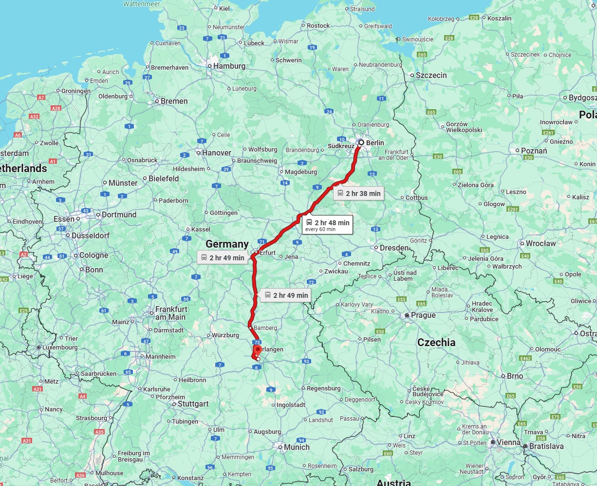 Anreise von Berlin Zu Nürnberg Über 