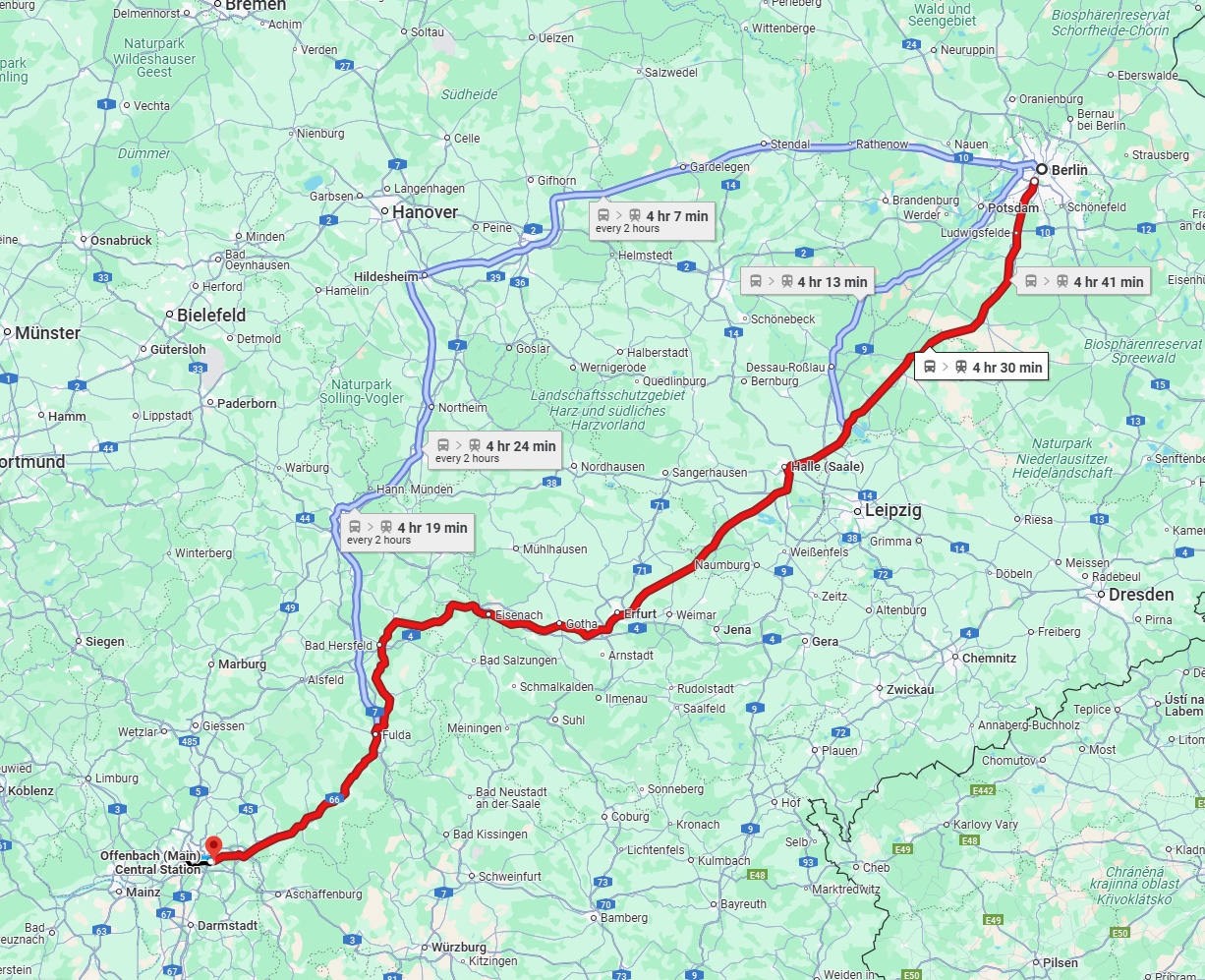 Anreise von Berlin Zu Offenbach am Main Über 