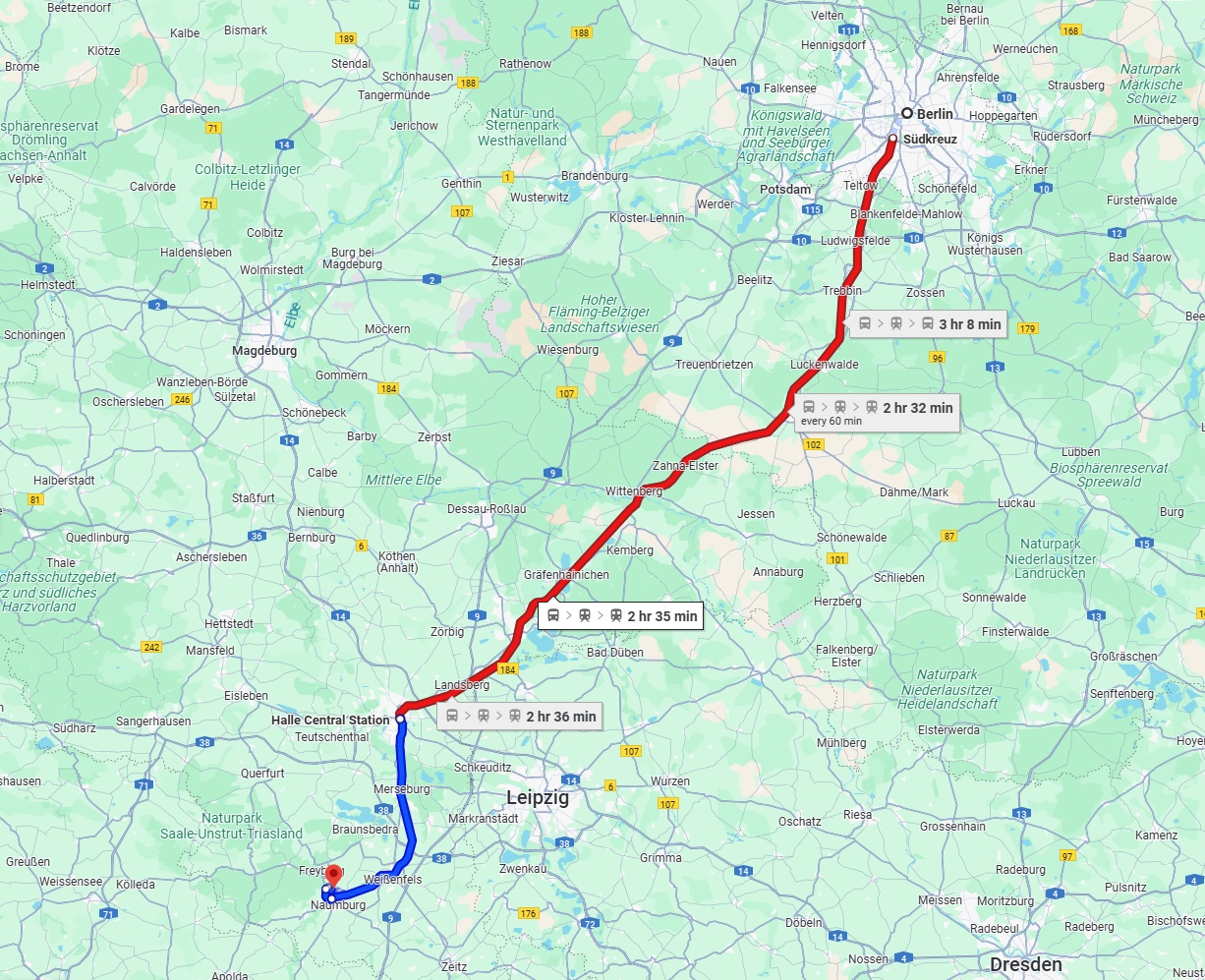 Anreise von Berlin Zu Saale Über 