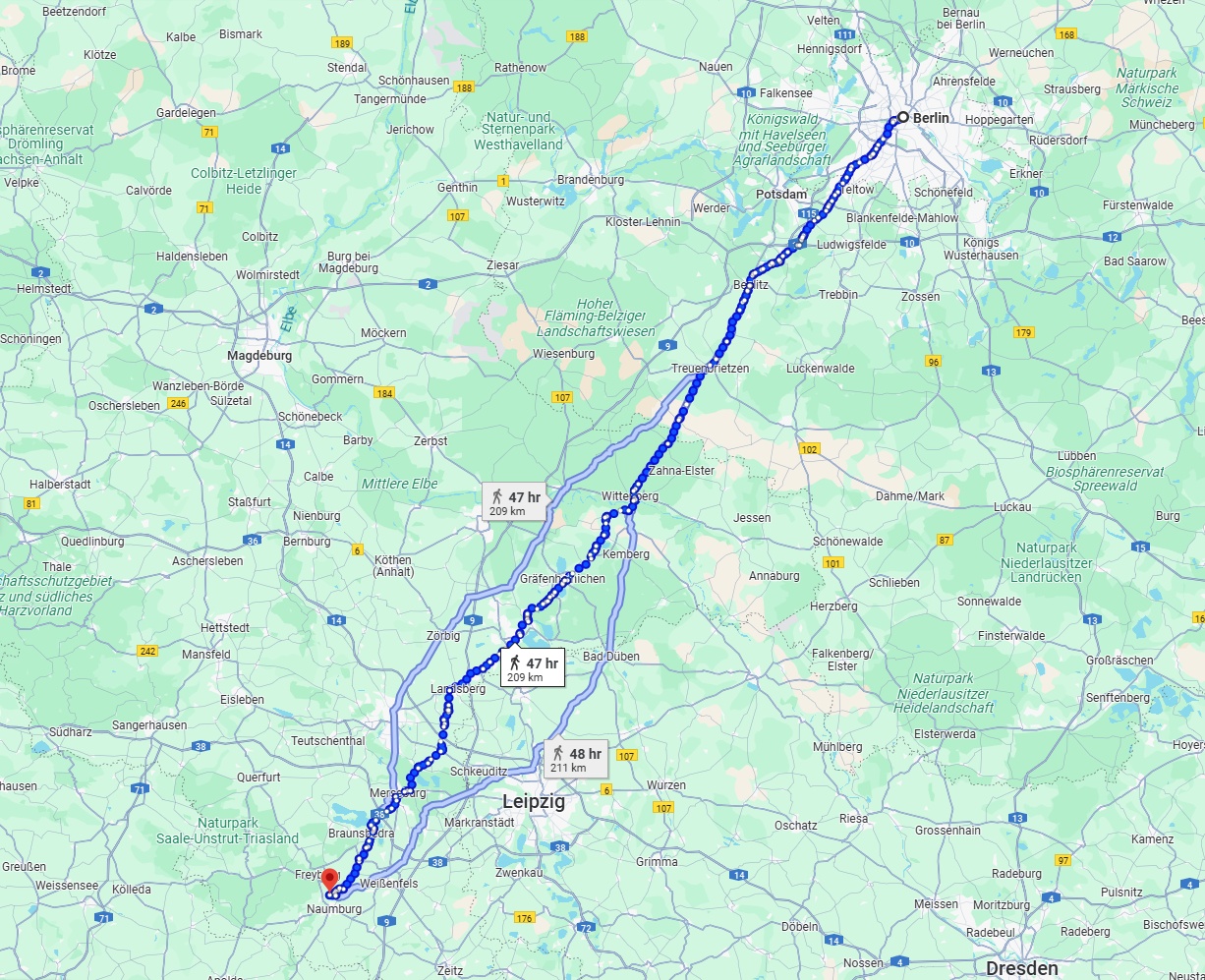 Anreise von Berlin Zu Saale Über 