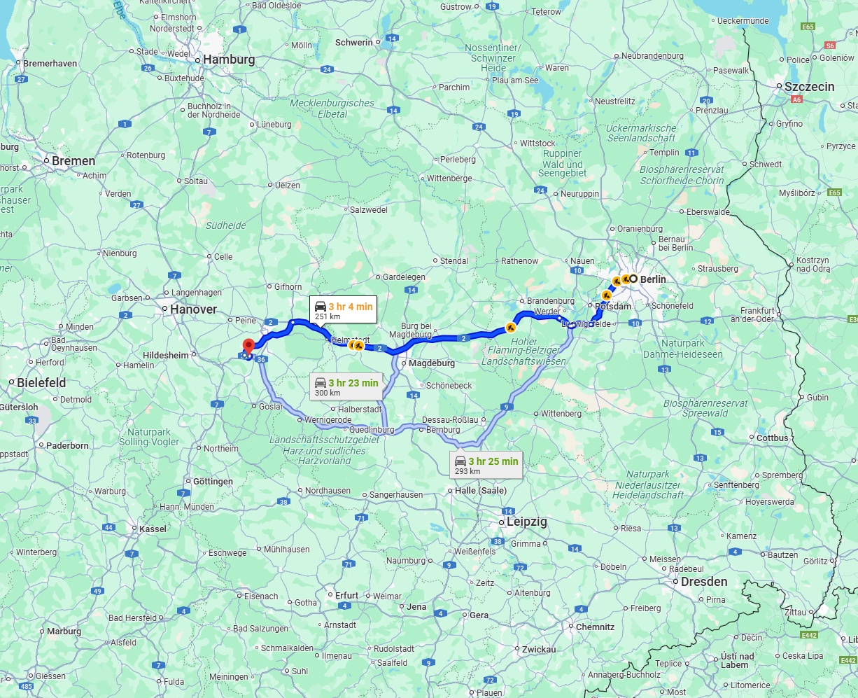 Anreise von Berlin Zu Salzgitter Über via A2