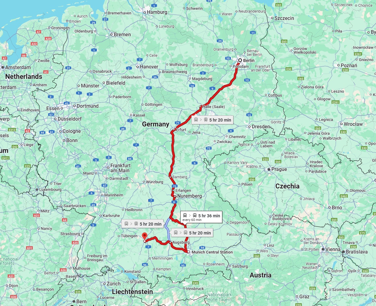 Anreise von Berlin Zu Ulm Über 
