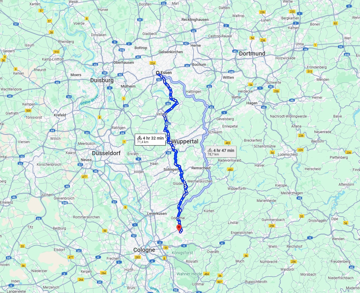 Anreise von Essen Zu Bergisch Gladbach Über 