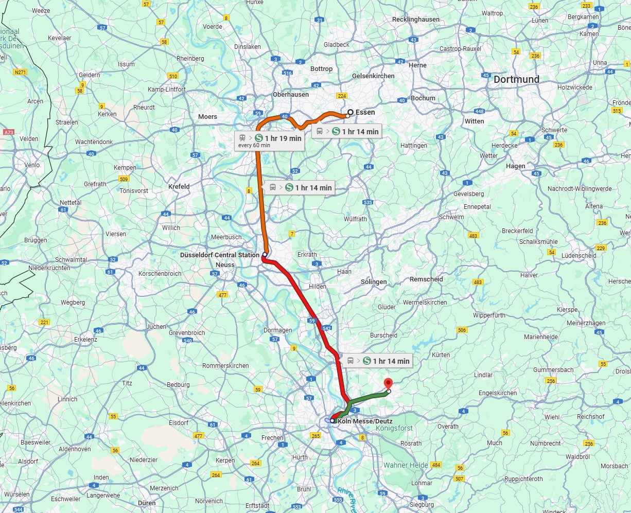Anreise von Essen Zu Bergisch Gladbach Über 