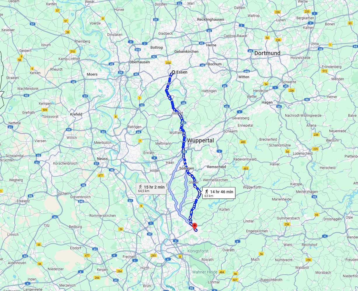 Anreise von Essen Zu Bergisch Gladbach Über 