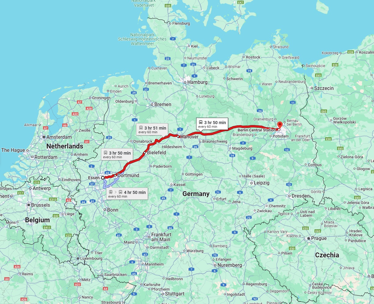 Anreise von Essen Zu Berlin Über 