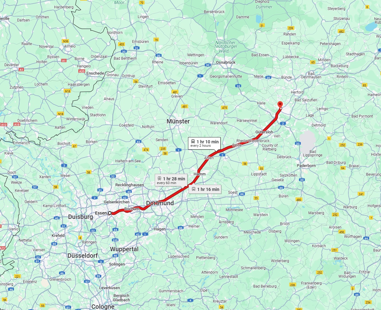Anreise von Essen Zu Bielefeld Über 