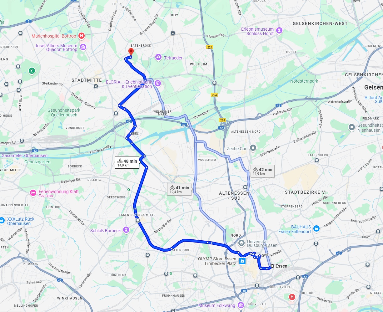 Anreise von Essen Zu Bottrop Über 