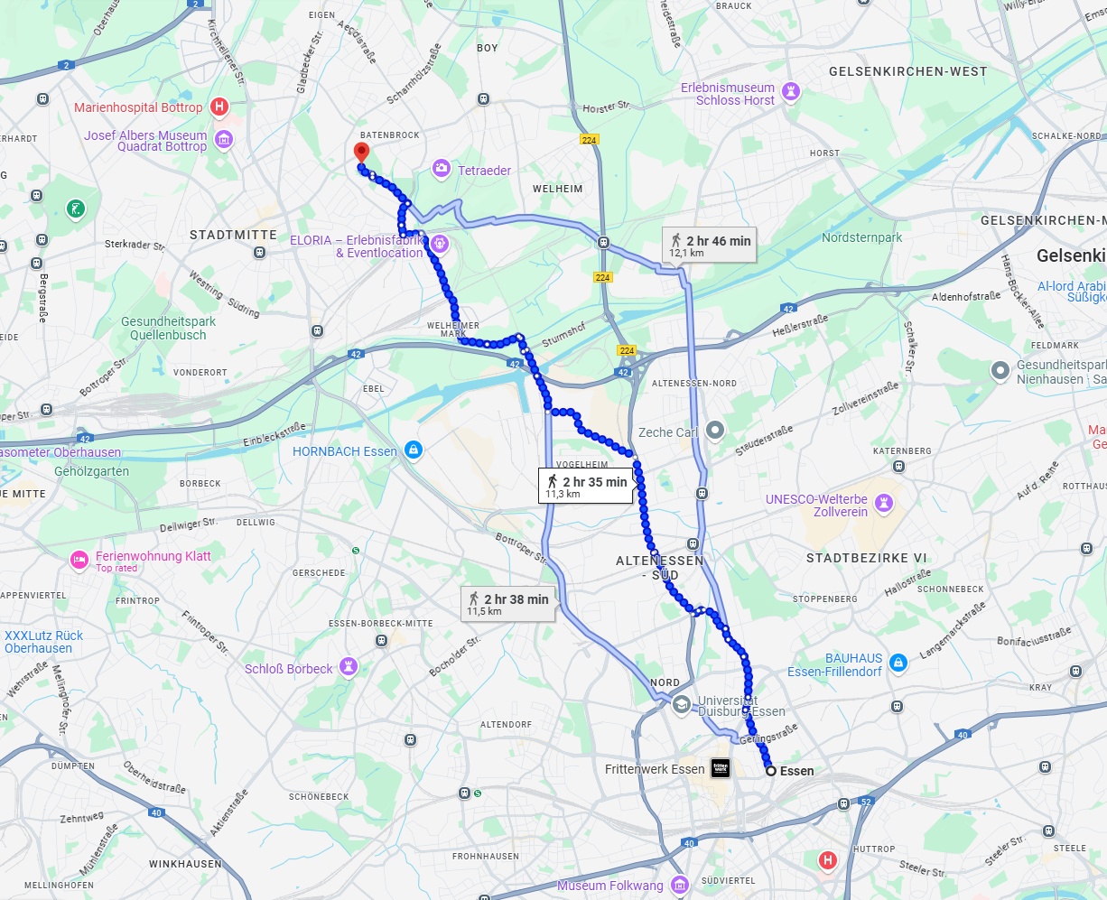 Anreise von Essen Zu Bottrop Über 