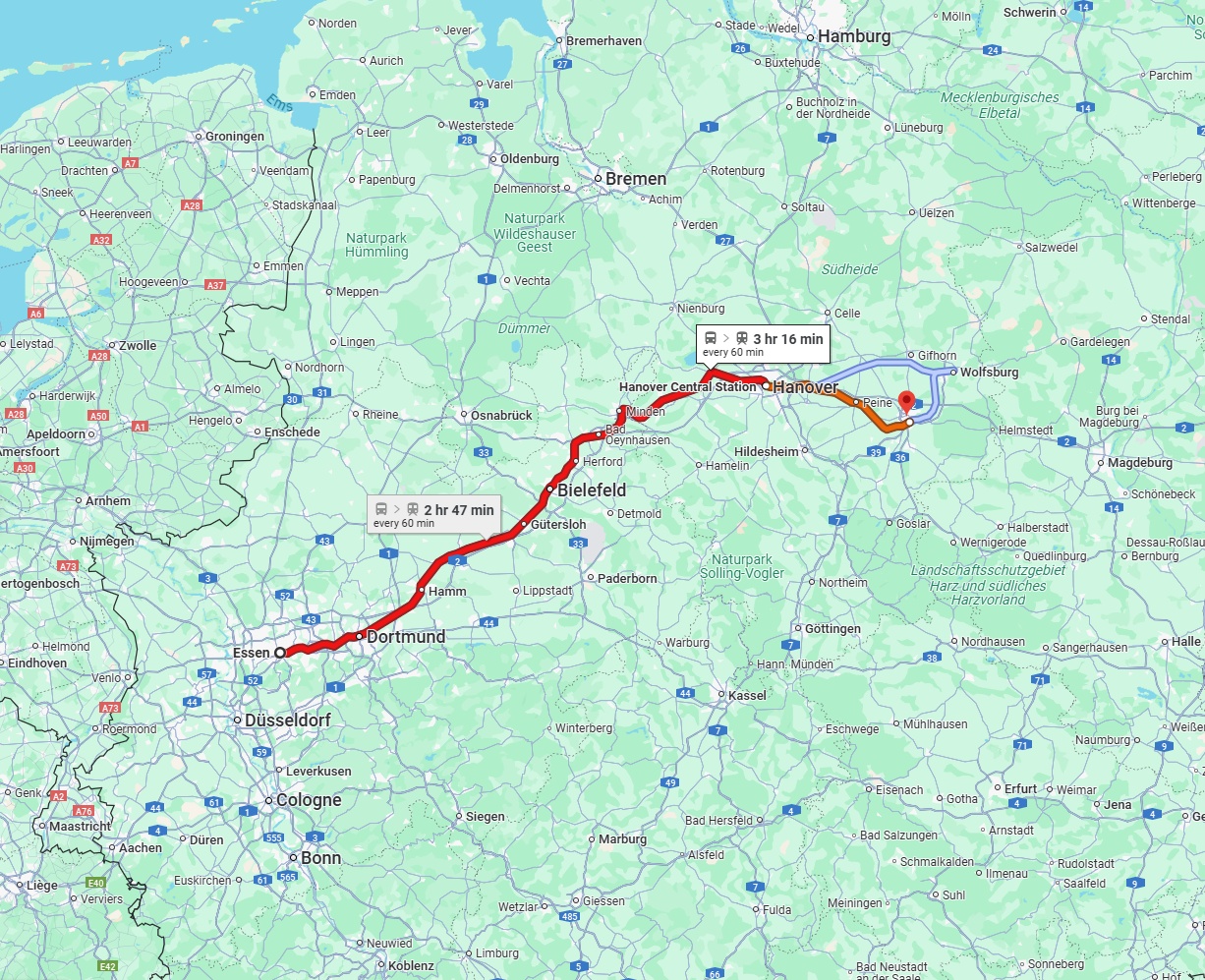Anreise von Essen Zu Braunschweig Über 