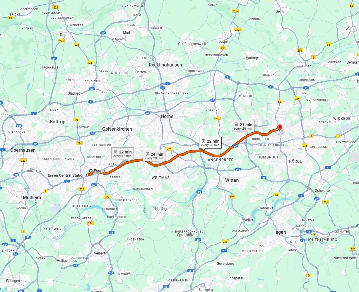 Anreise von Essen Zu Dortmund Über 