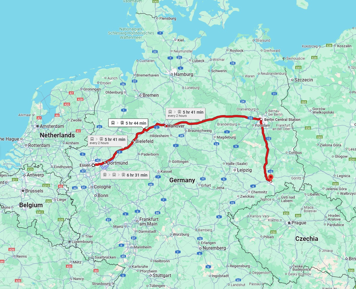 Anreise von Essen Zu Dresden Über 