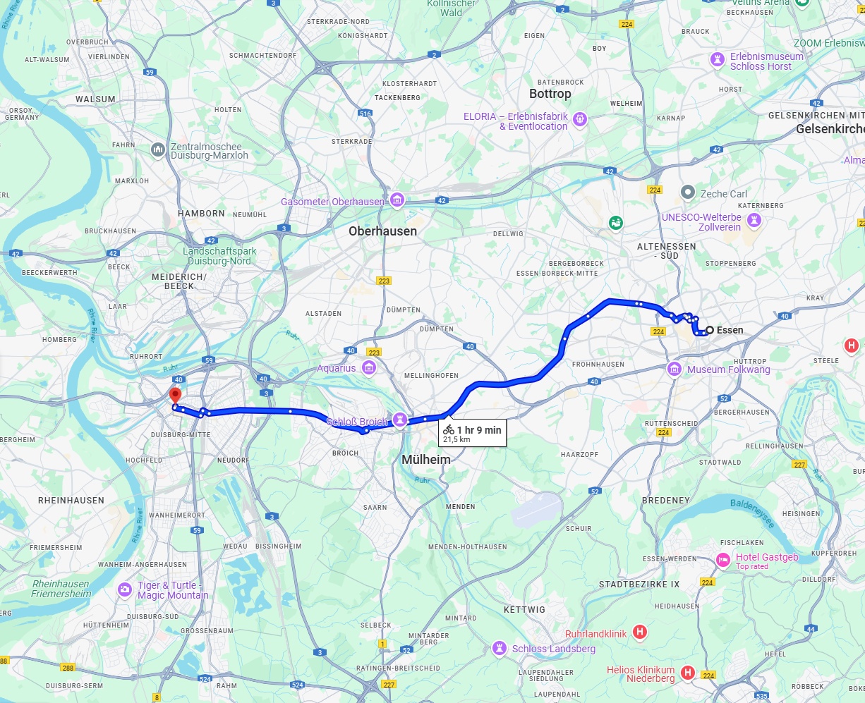 Anreise von Essen Zu Duisburg Über 