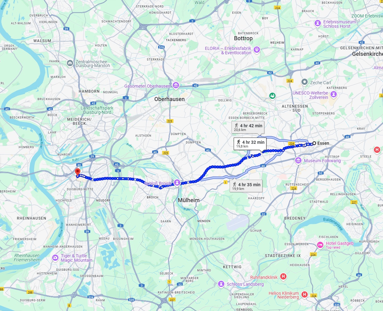 Anreise von Essen Zu Duisburg Über 