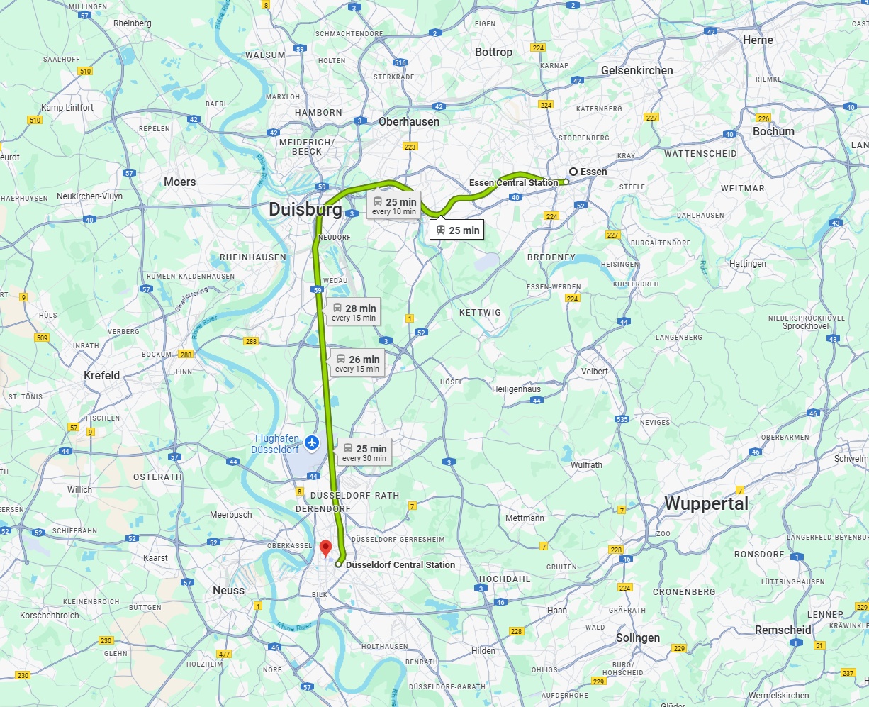 Anreise von Essen Zu Düsseldorf Über 