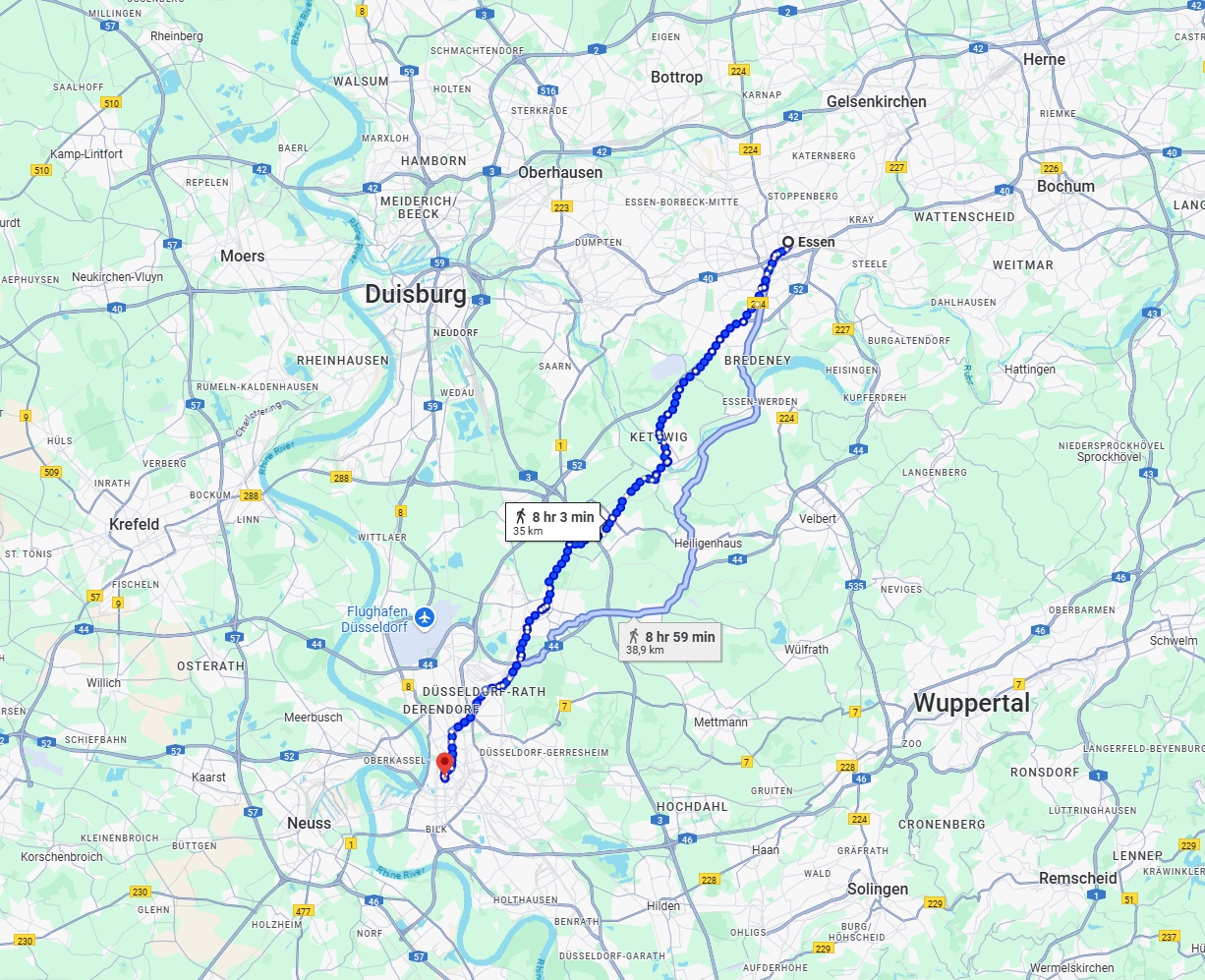 Anreise von Essen Zu Düsseldorf Über 