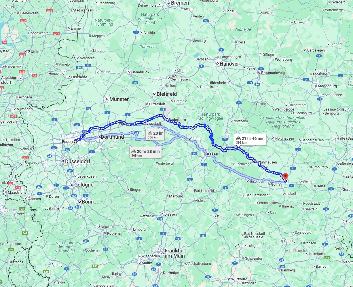 Anreise von Essen Zu Erfurt Über 