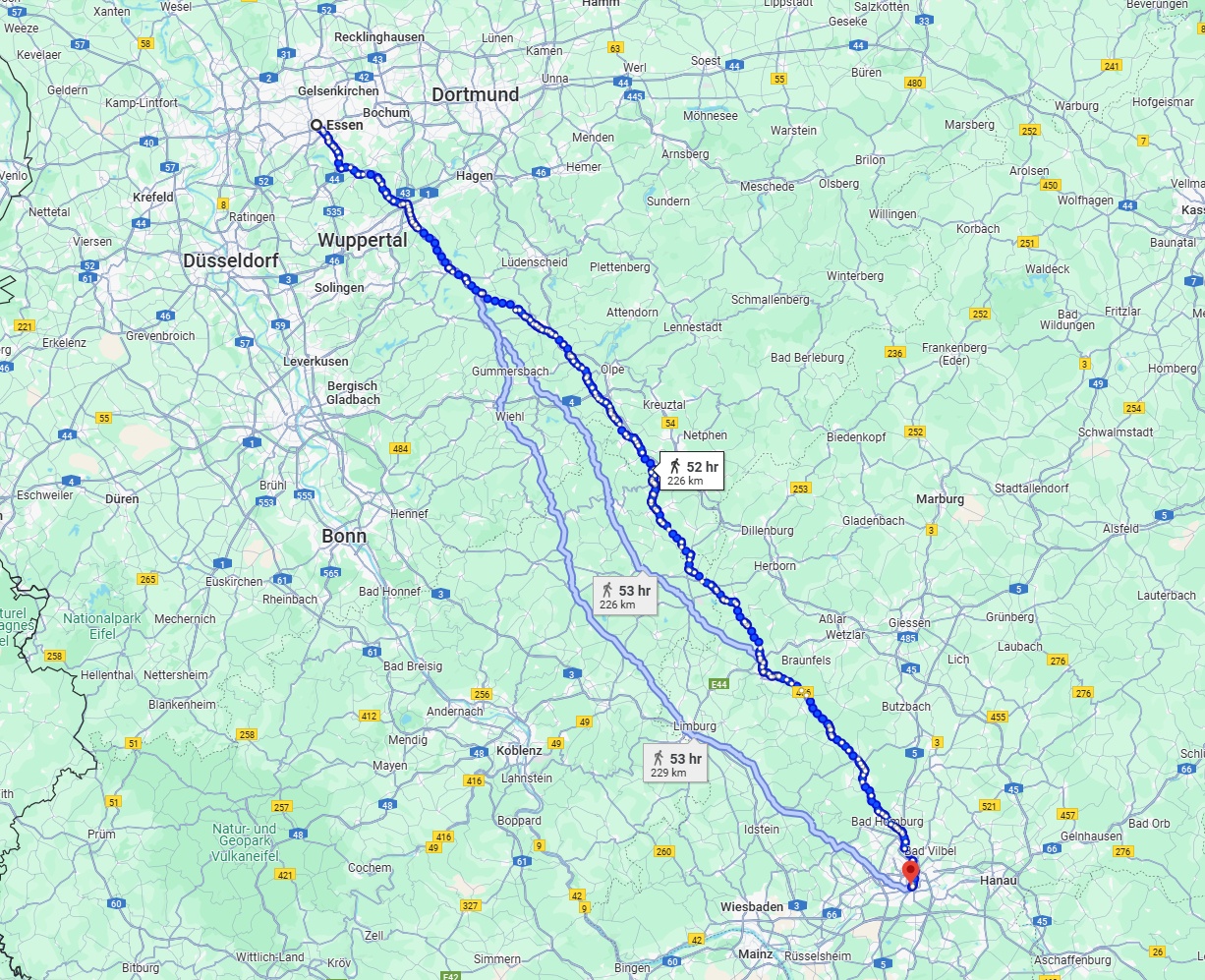 Anreise von Essen Zu Frankfurt am Main Über 