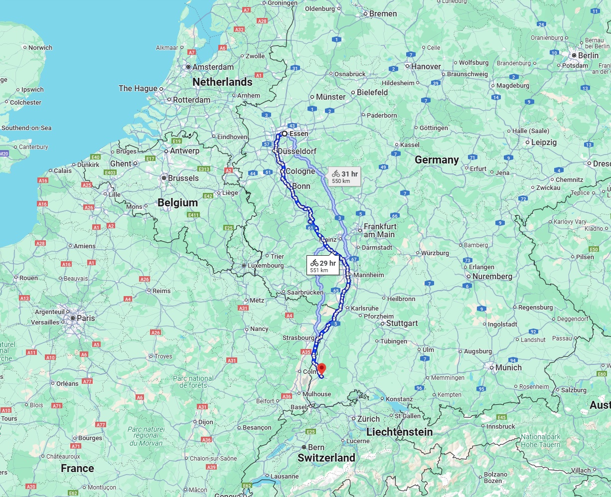 Anreise von Essen Zu Freiburg im Breisgau Über 