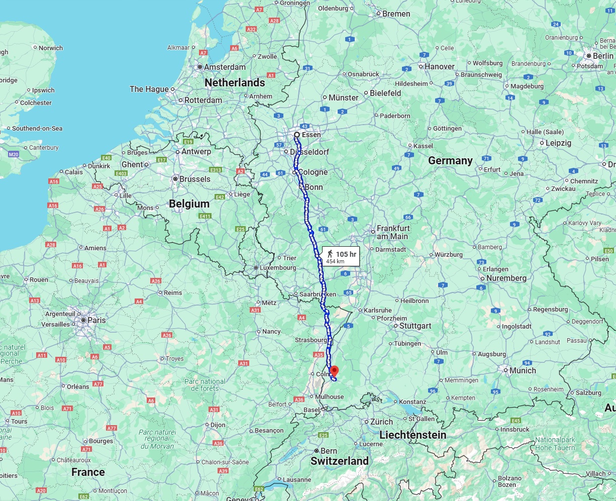 Anreise von Essen Zu Freiburg im Breisgau Über 