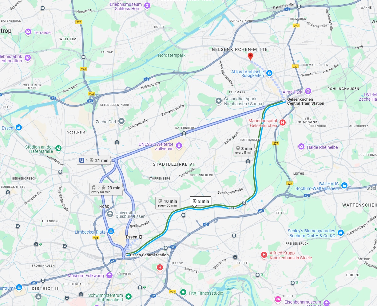 Anreise von Essen Zu Gelsenkirchen Über 