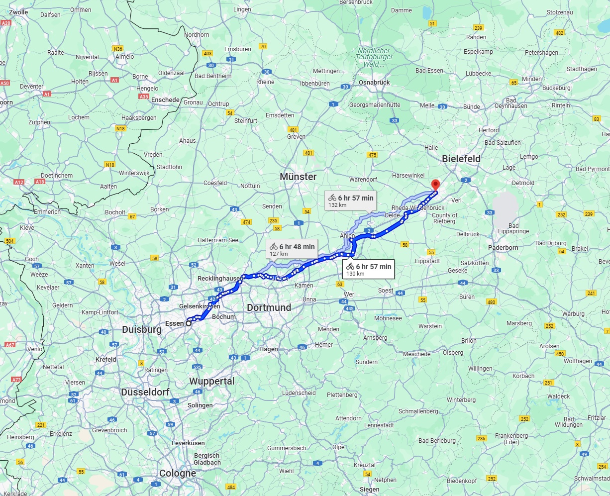 Anreise von Essen Zu Gütersloh Über 