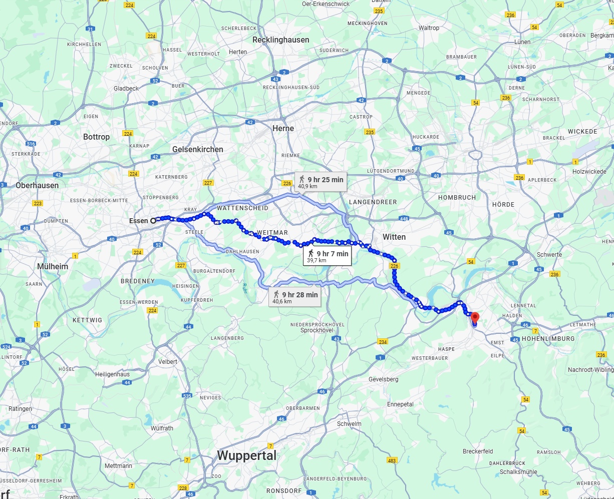 Anreise von Essen Zu Hagen Über 