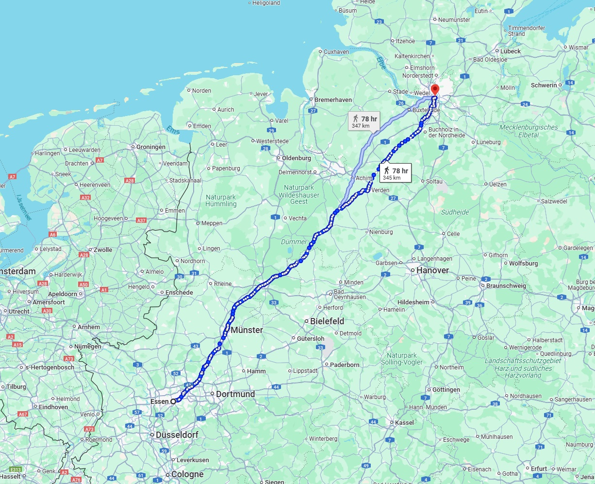 Anreise von Essen Zu Hamburg Über 